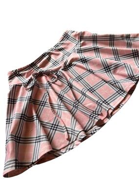 Avidlove Plaid Mini Skirt Medium Pink Pleated Skater Skirt
